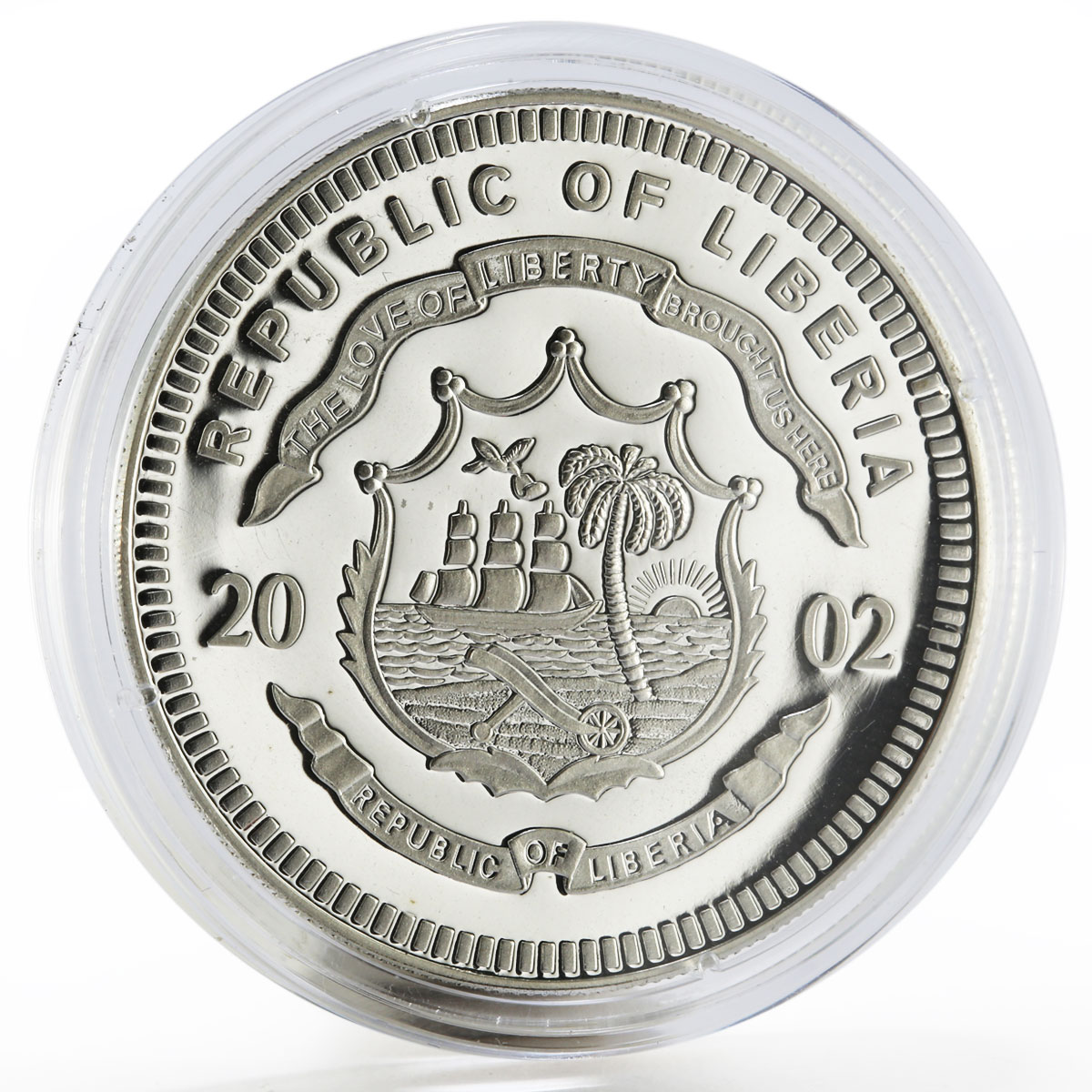 Liberia 20 dollars History of America St Louis Olympic Games silver coin 2002