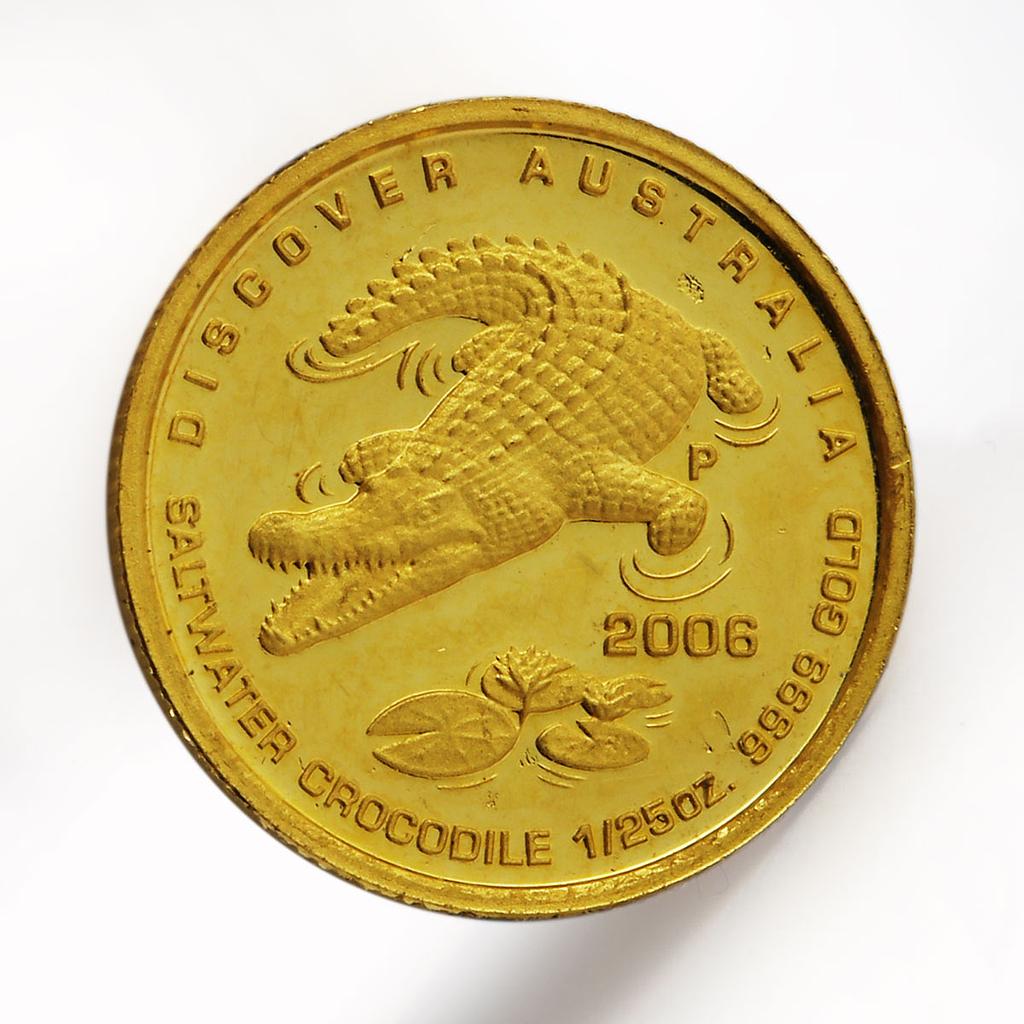 Australia 5 $ Discover Australia Saltwater Crocodile gold coin 1/25 oz 2006