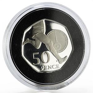 Britain 50 pence The Reissued Original Coin proof silver coin 2009
