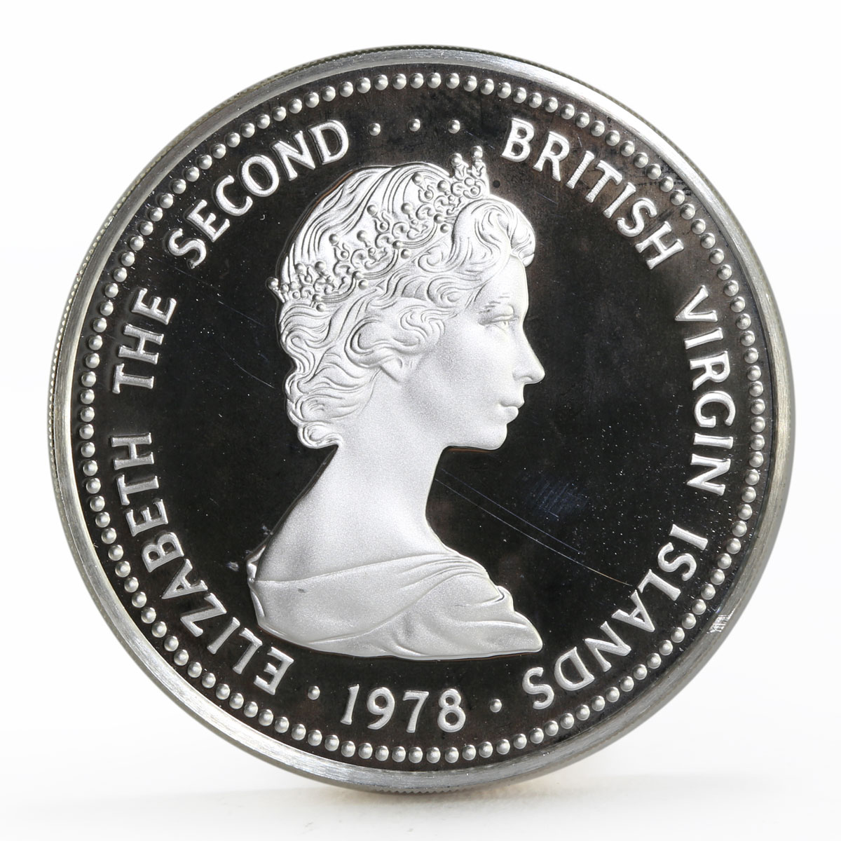 British Virgin Islands 25 dollars Coronation Jubilee silver coin 1978