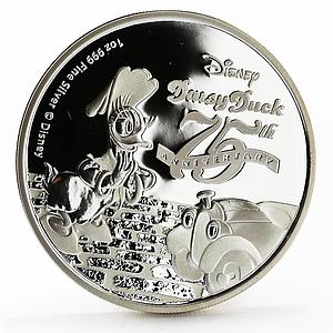Niue 2 dollars 75th Anniversary of Daisy Duck Disney proof silver coin 2015