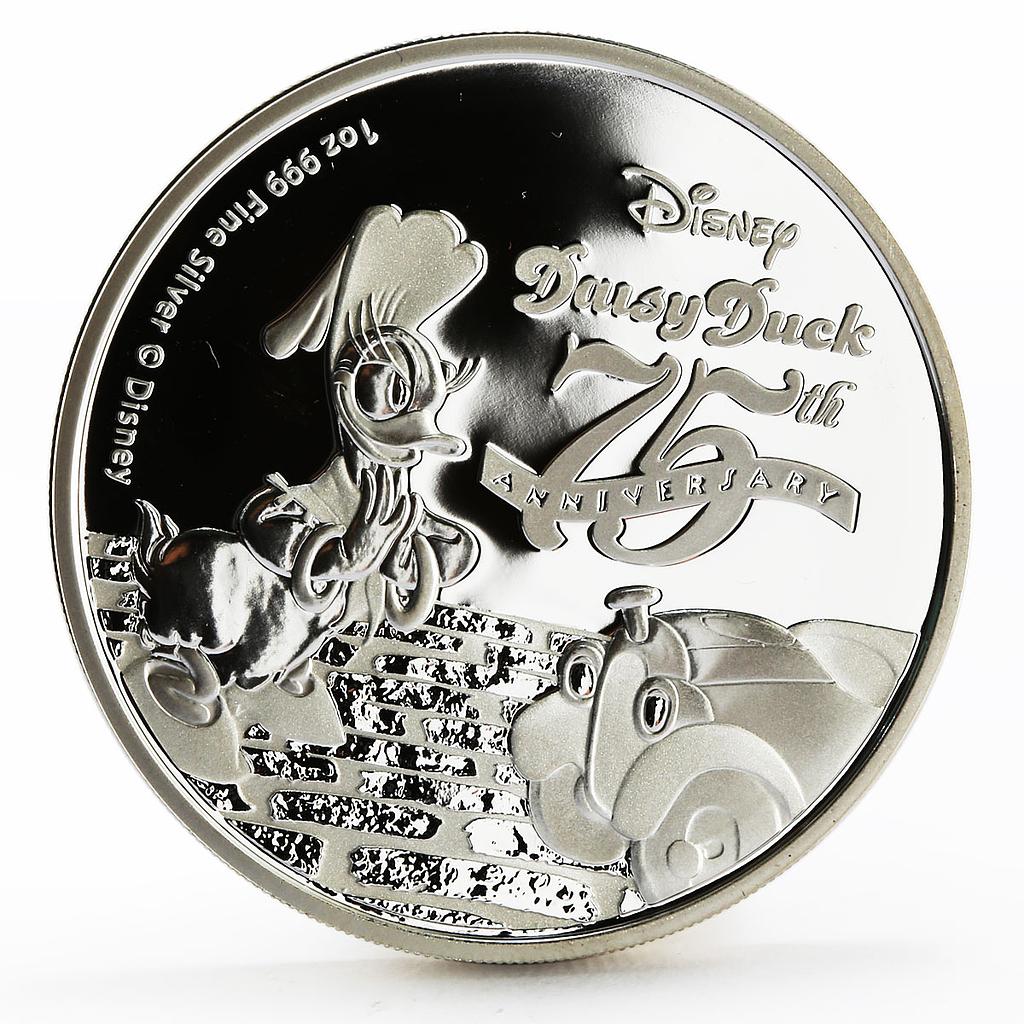 Niue 2 dollars 75th Anniversary of Daisy Duck Disney proof silver coin 2015