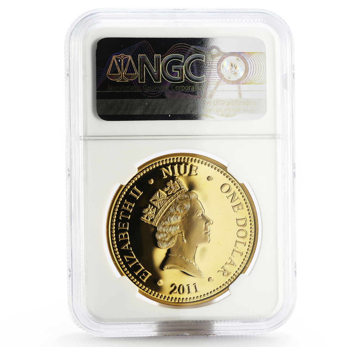 Niue 1 dollar Star Wars Princess Leia Organa alliance PF-69 NGC gilded coin 2011
