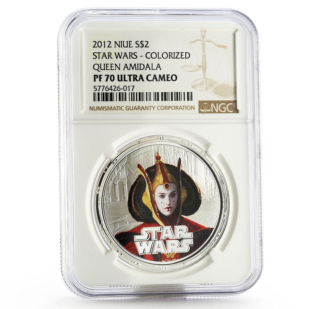Niue 2 dollars Star Wars Queen Amidala PF-70 NGC colored proof silver coin 2012