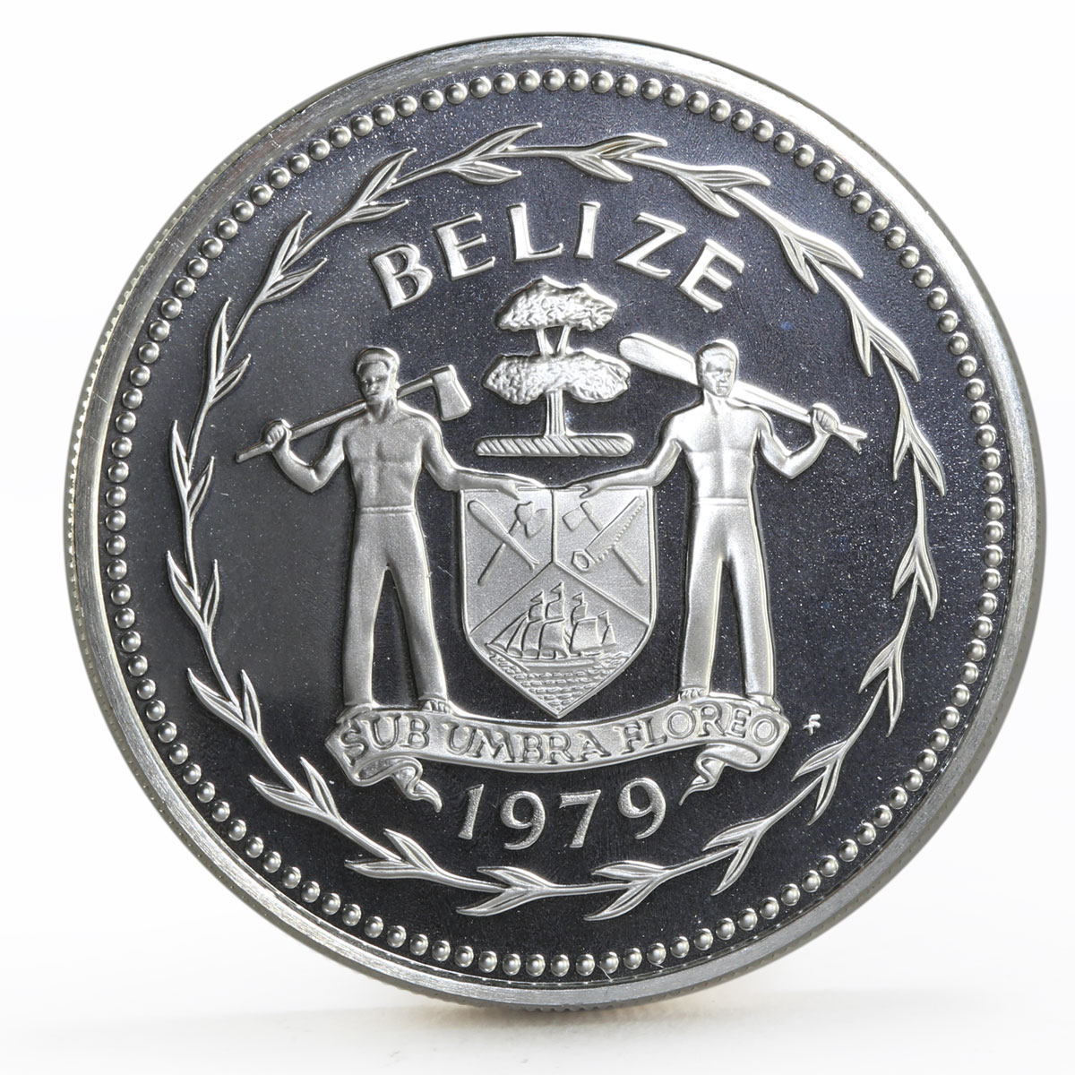 Belize 10 dollars Fauna of Belize series Jabirus proof silver coin 1979