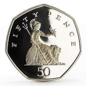 Britain 50 pence The First Sub Four Minute Mile proof silver coin 2009