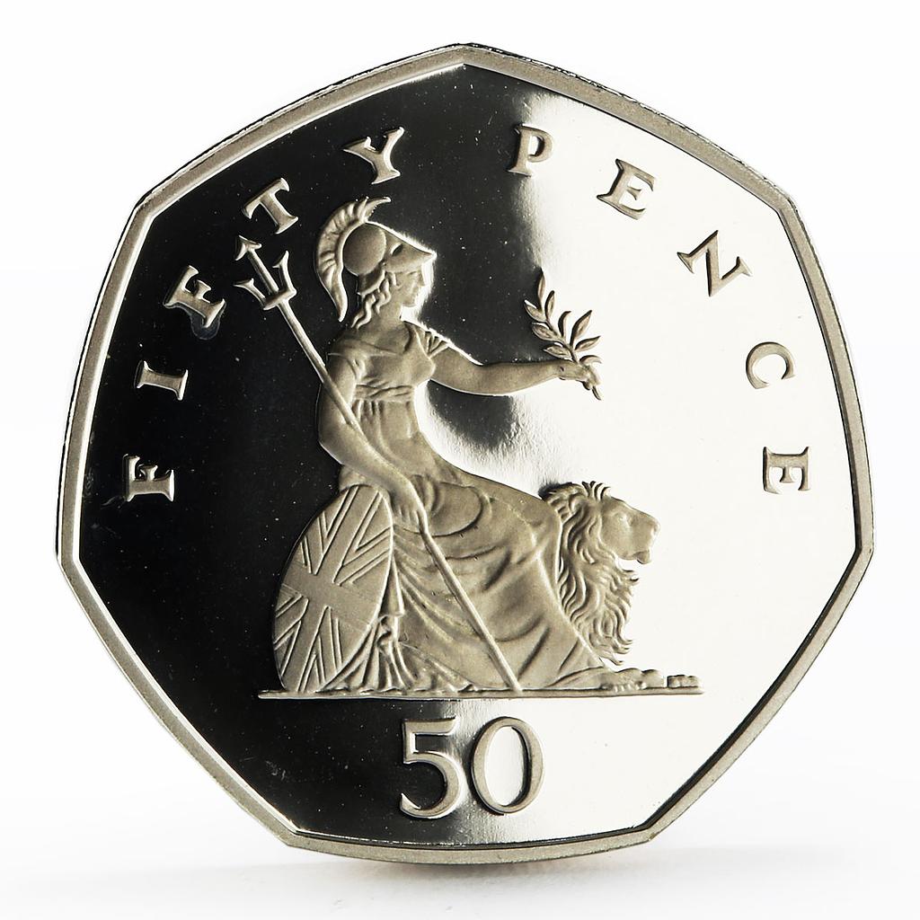 Britain 50 pence The First Sub Four Minute Mile proof silver coin 2009