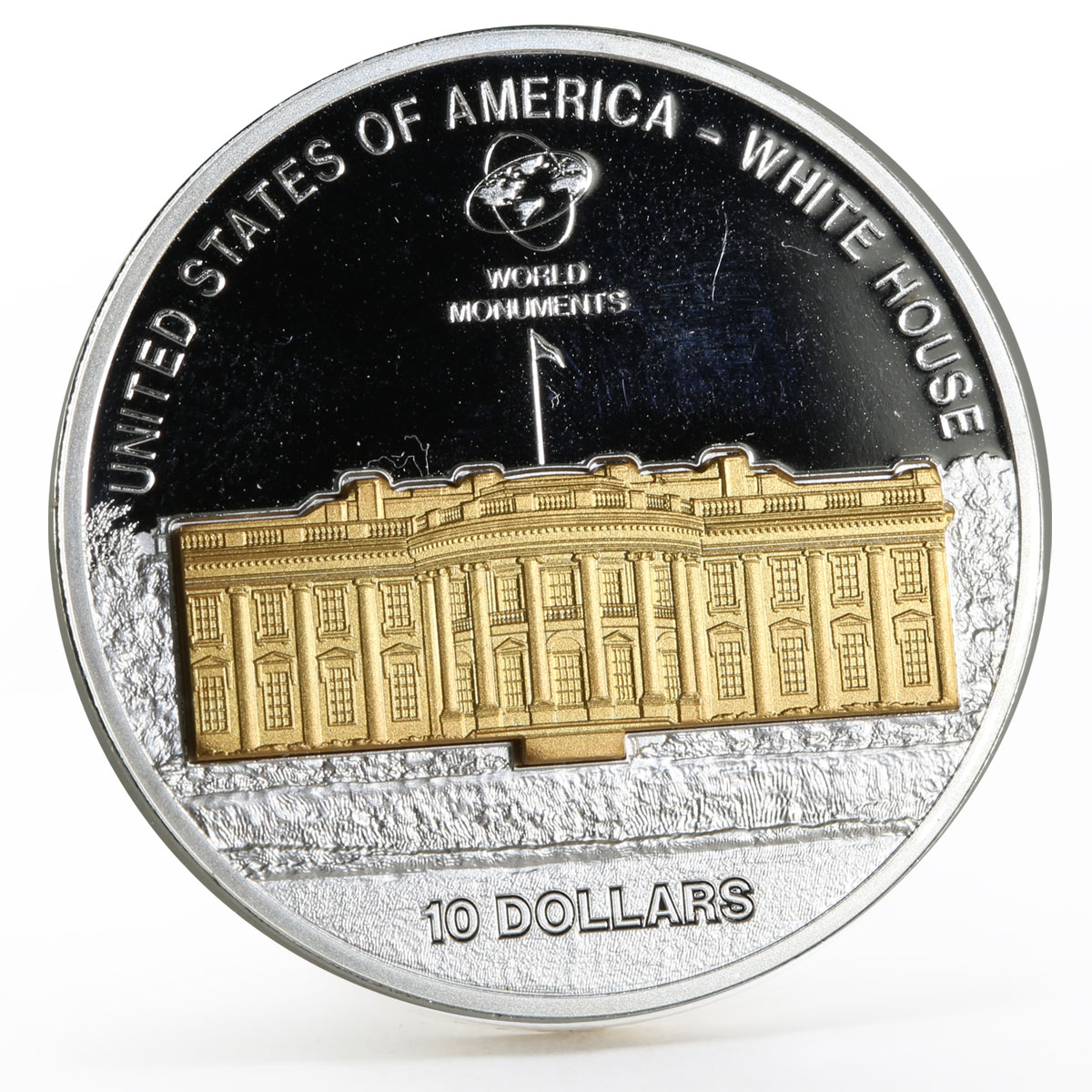 Cook Islands 10 dollars World Monuments series White House silver coin 2011