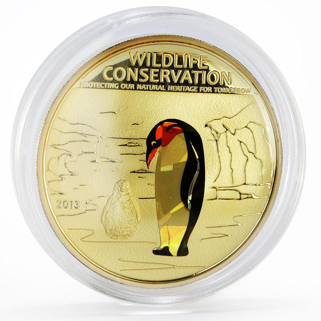 Cook Islands 1 dollar Wildlife Conservation series The Penguin nickel coin 2013