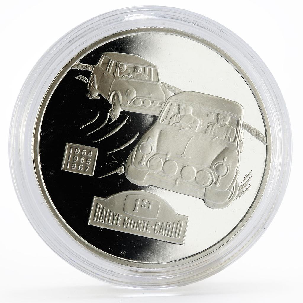 Alderney 5 pounds Mini Cooper series 50th Anniversary of Rally silver coin 2009