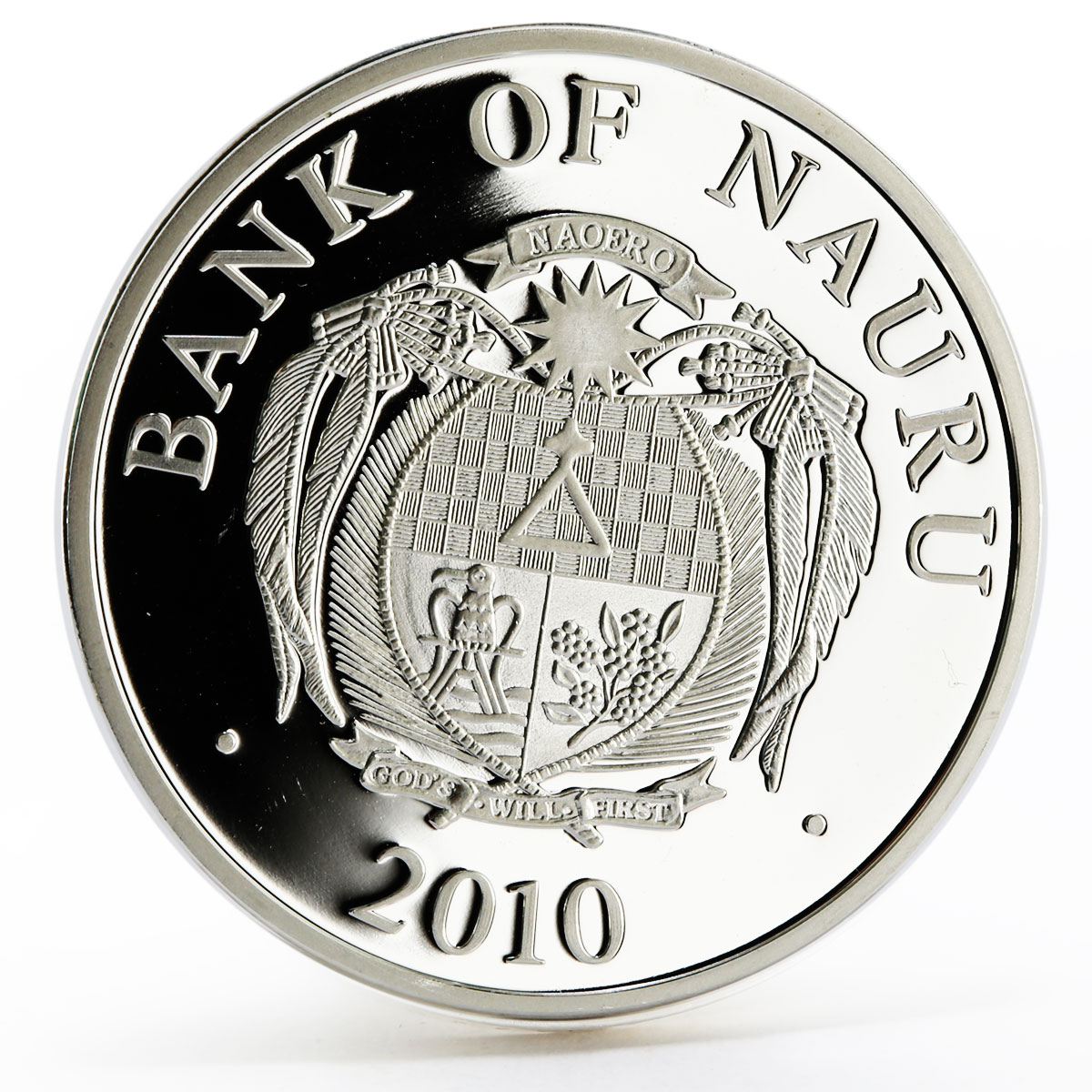 Nauru 10 dollars 20th Anniversary of Germany Reunion proof silver coin 2010