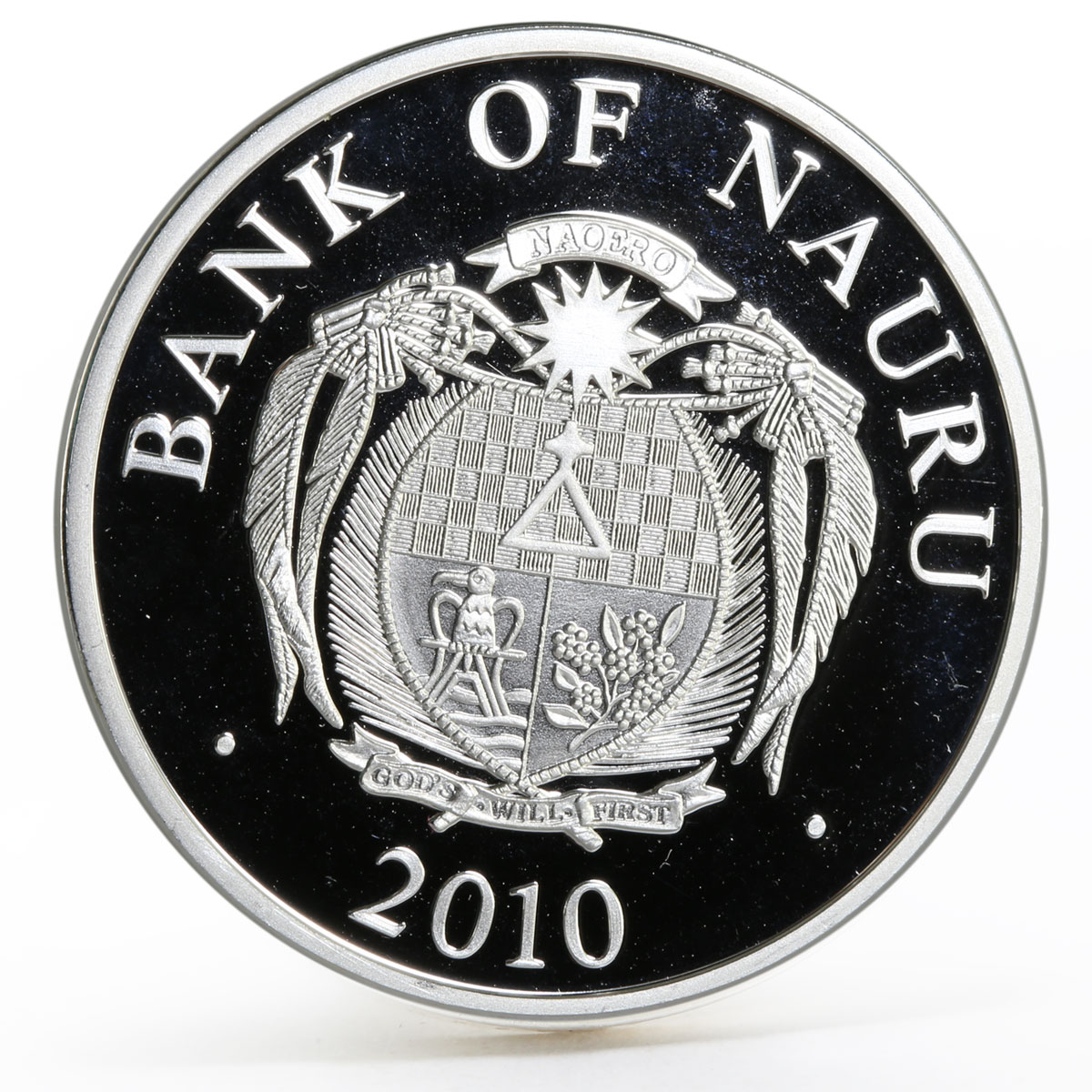 Nauru 10 dollars 20th Anniversary of Germany Reunion proof silver coin 2010