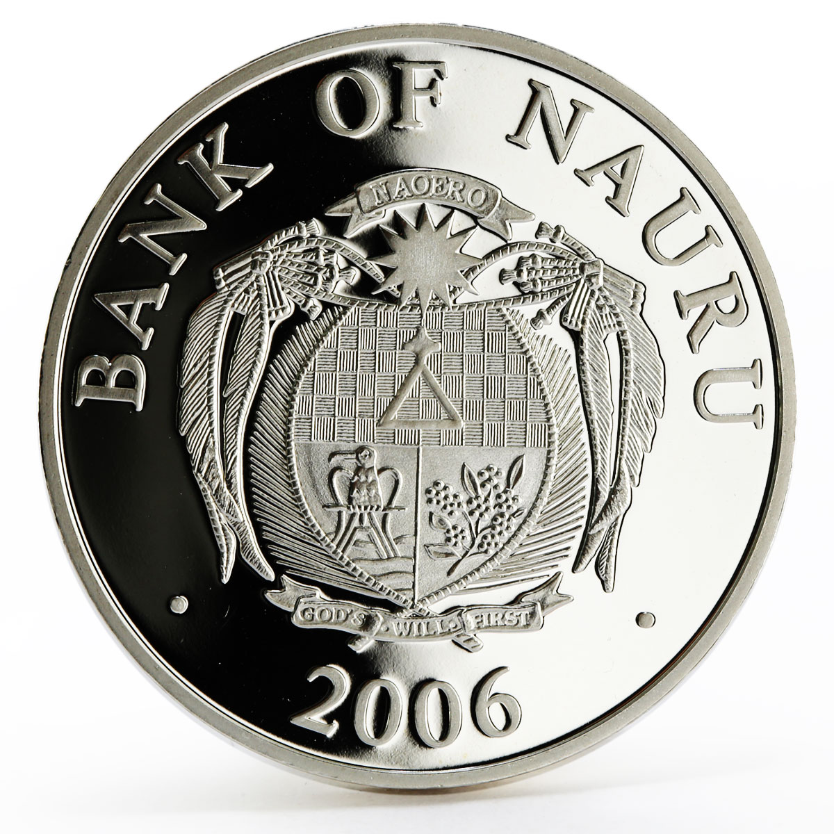 Nauru 10 dollars European Monuments Santiago de Compostela silver coin 2006