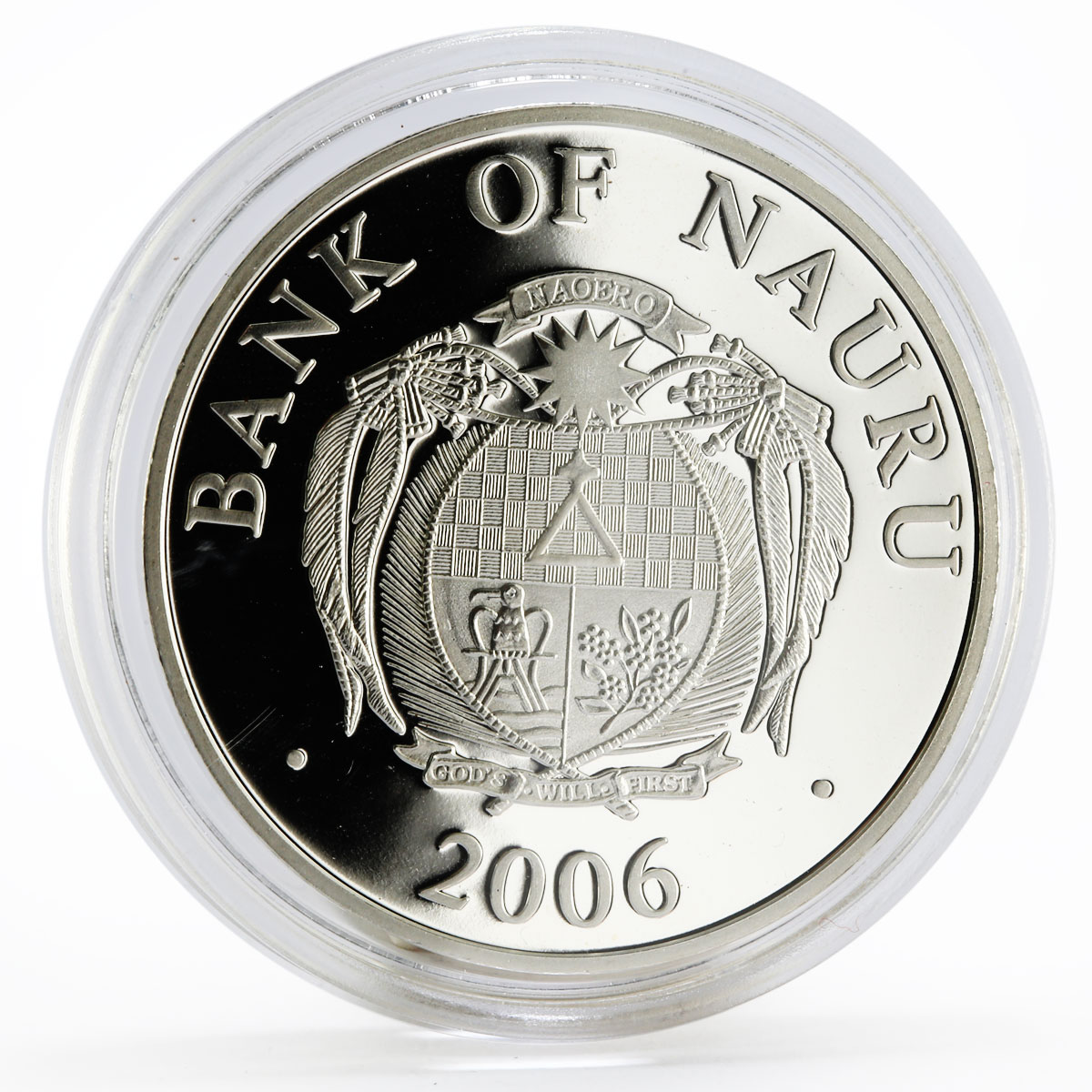 Nauru 10 dollars European Monuments Santiago de Compostela silver coin 2006