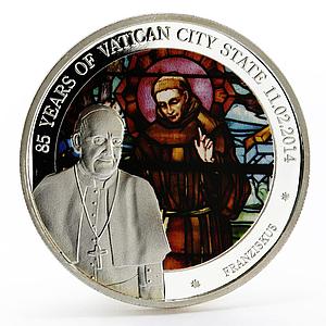 Benin 500 francs 85 Years of Vatican State Pope Franziskus silver coin 2014