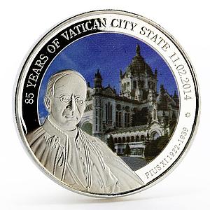 Benin 500 francs 85 Years of Vatican State Pope Pius XI silver coin 2014