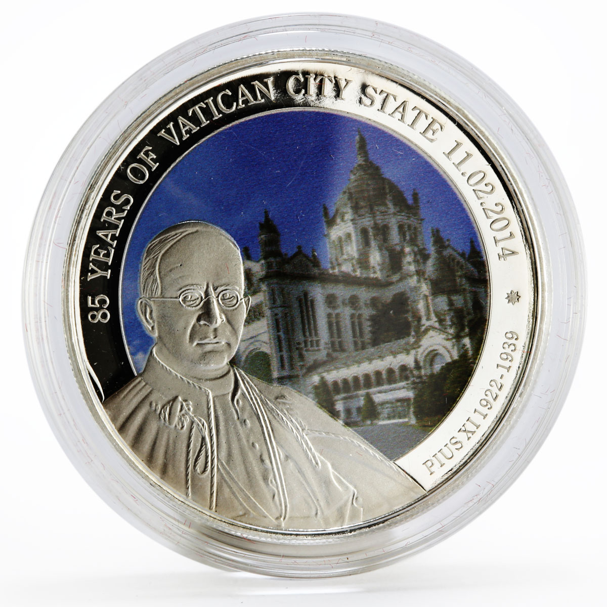 Benin 500 francs 85 Years of Vatican State Pope Pius XI silver coin 2014