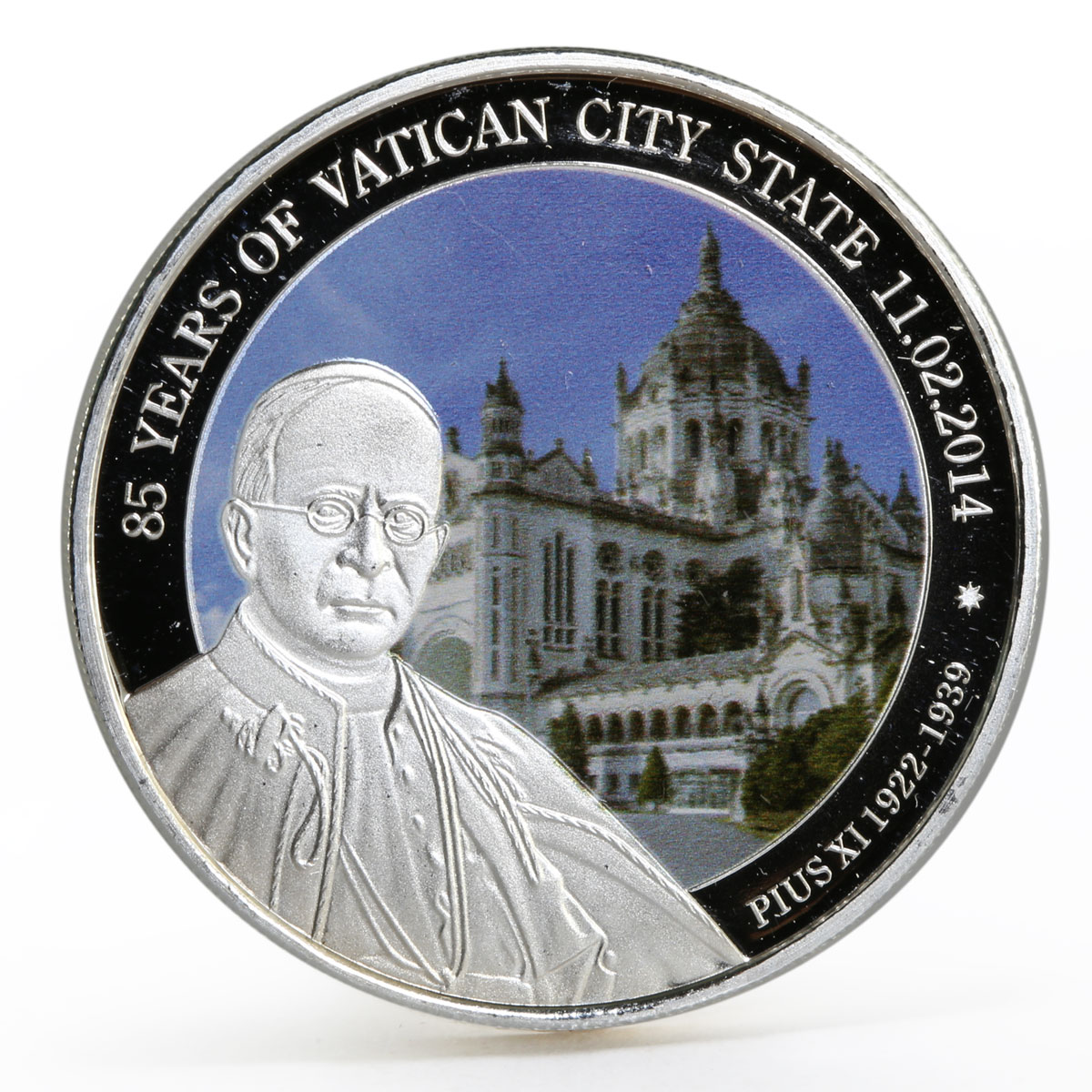 Benin 500 francs 85 Years of Vatican State Pope Pius XI silver coin 2014