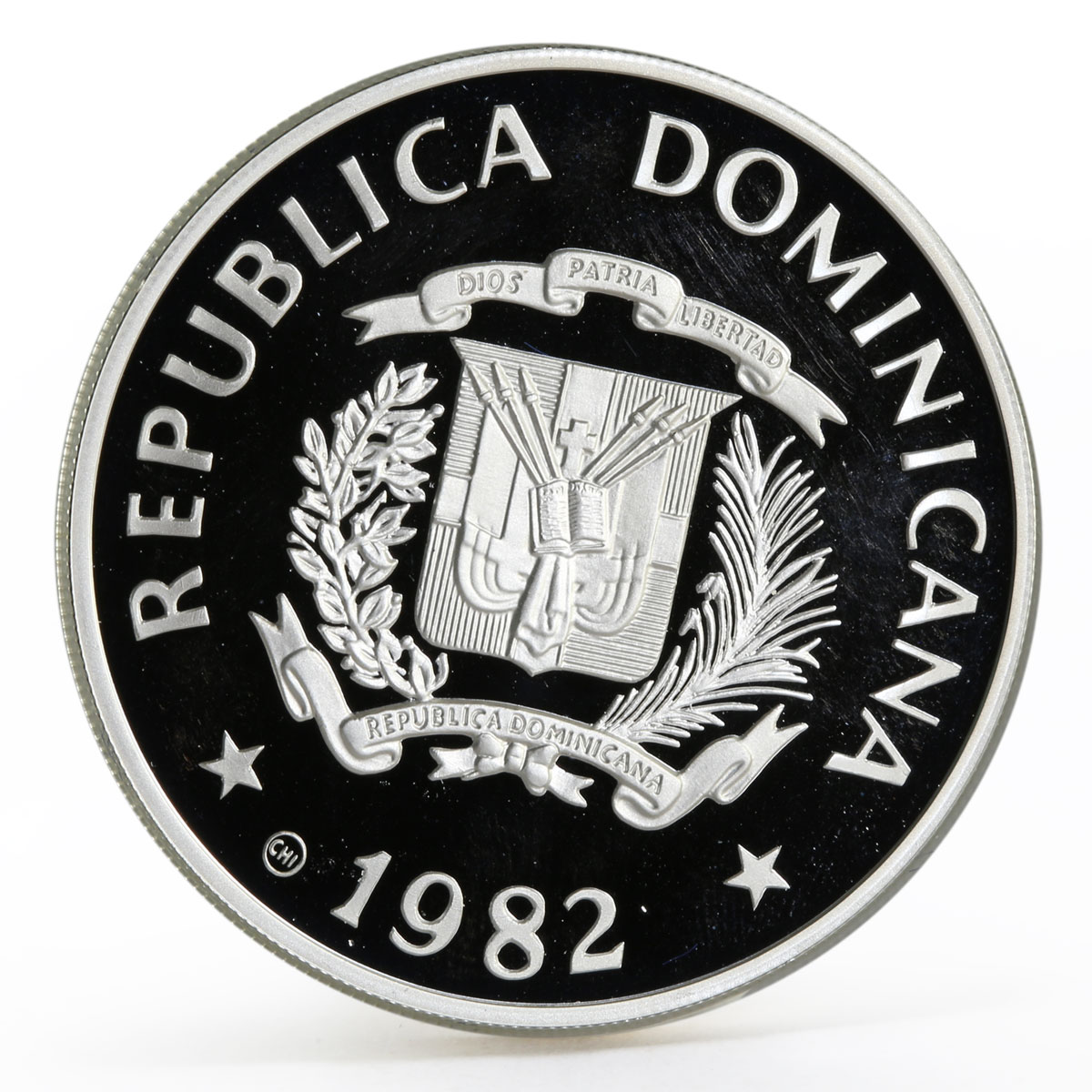 Dominican Republic 10 pesos International Year of the Child silver coin 1982