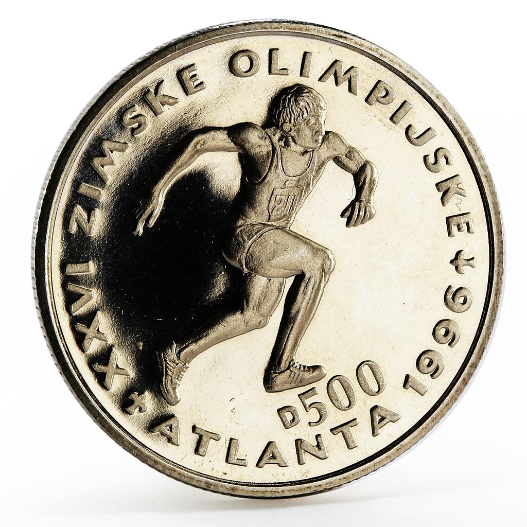 Bosnia and Herzegovina 500 dinara Atlanta Olympics Sprinter nickel coin 1996