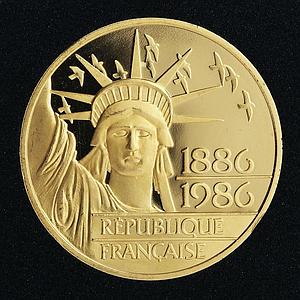 France 100 francs 100th Anniversary Statue of Liberty gold coin 1986