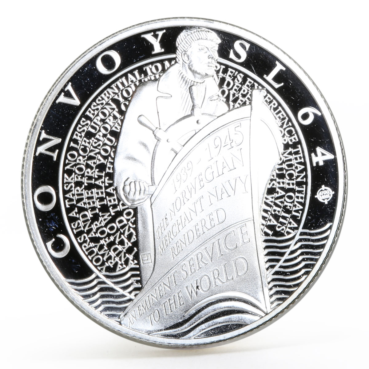 Gibraltar 1 pound Convoy SL 64 series Merchant Navy proof silver coin 2015