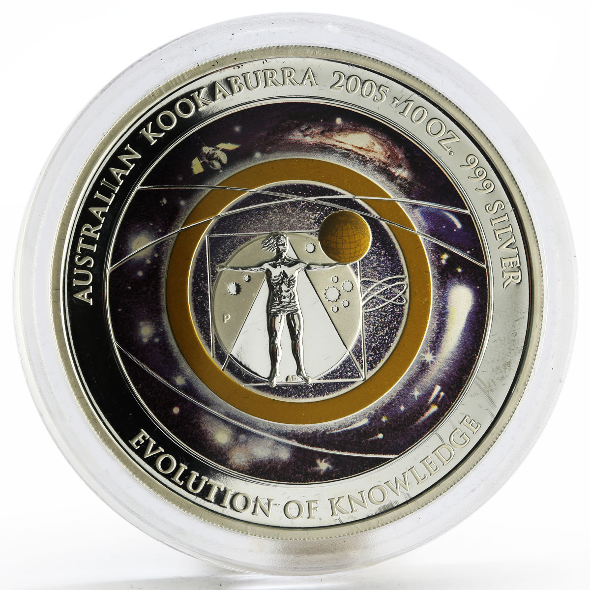 Australia 10 dollars Kookaburra Evolution of Knowledge proof silver coin 2005