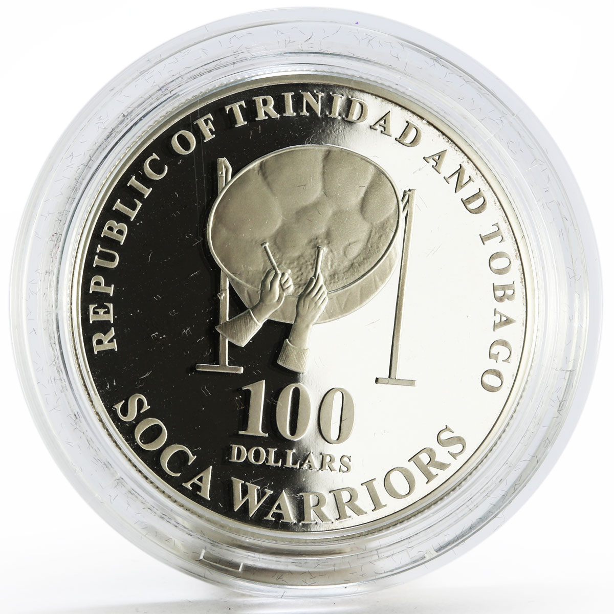 Trinidad and Tobago 100 dollars Football World Cup in Germany silver coin 2006