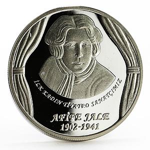 Turkey 20 lira Stage Actress Afife Jale Theatre proof silver coin 2014