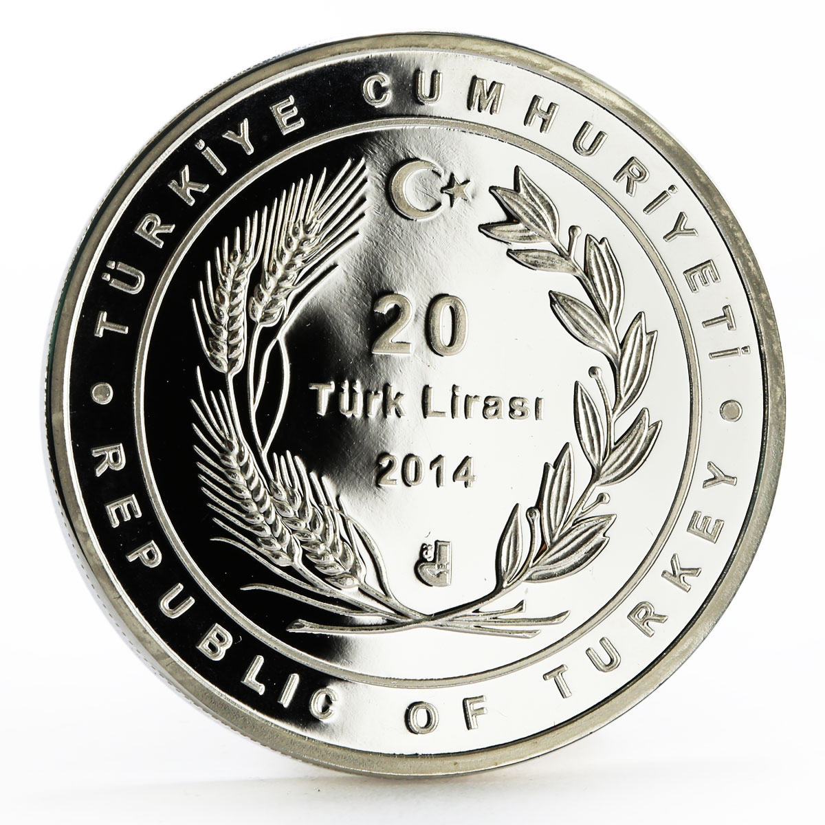 Turkey 20 lira Stage Actress Afife Jale Theatre proof silver coin 2014
