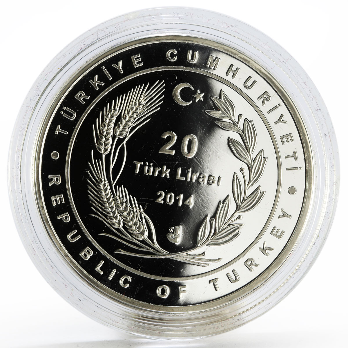 Turkey 20 lira Stage Actress Afife Jale Theatre proof silver coin 2014