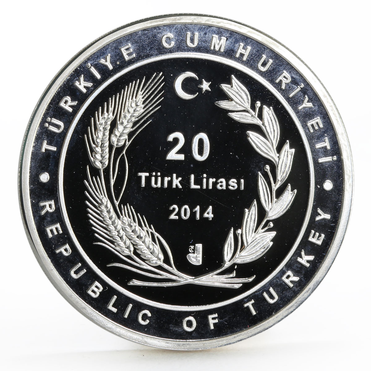 Turkey 20 lira Stage Actress Afife Jale Theatre proof silver coin 2014