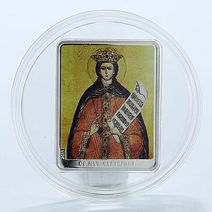 Cook Islands 5 dollars Patron Saints Series Martyr Catherine silver coin 2011