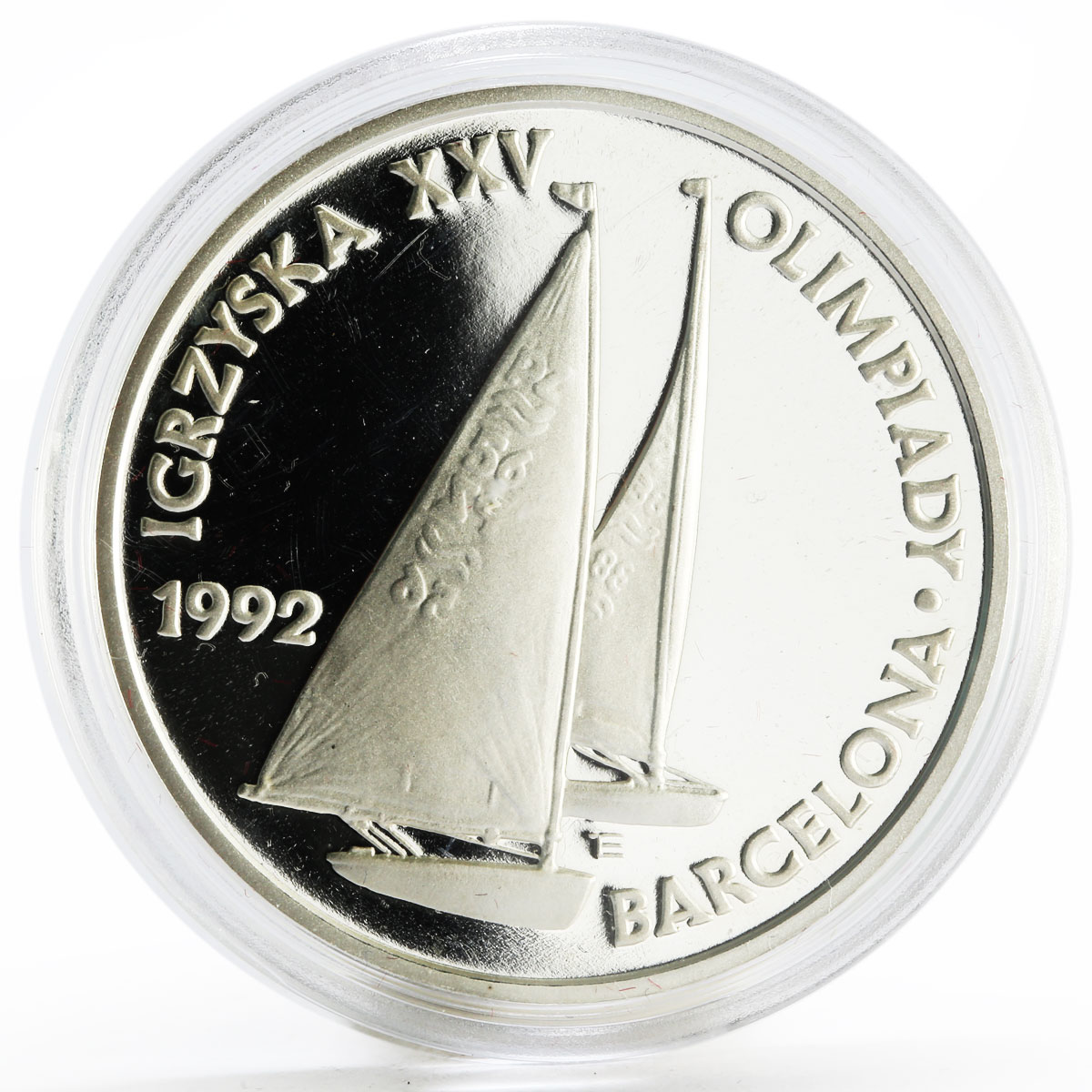 Poland 200000 zlotych Barcelona Olympic Games series Sailboats silver coin 1991