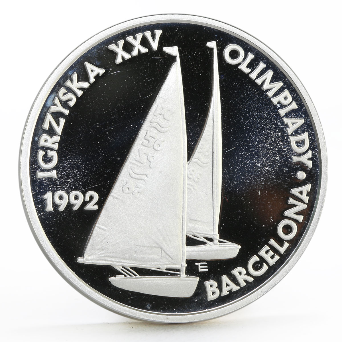 Poland 200000 zlotych Barcelona Olympic Games series Sailboats silver coin 1991