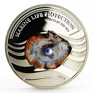 Palau 5 dollars Secrets of the Sea Marine Life Protection proof silver coin 2013