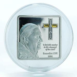 Cook Islands 5 dollars Pope Benedict XVI silver coin 2006