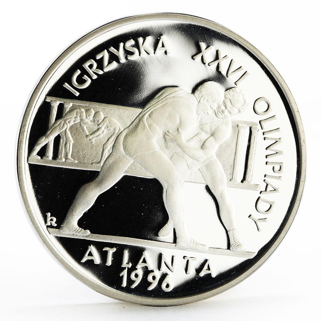 Poland 20 zlotych Atlanta Olympic Games series Wrestling proof silver coin 1995