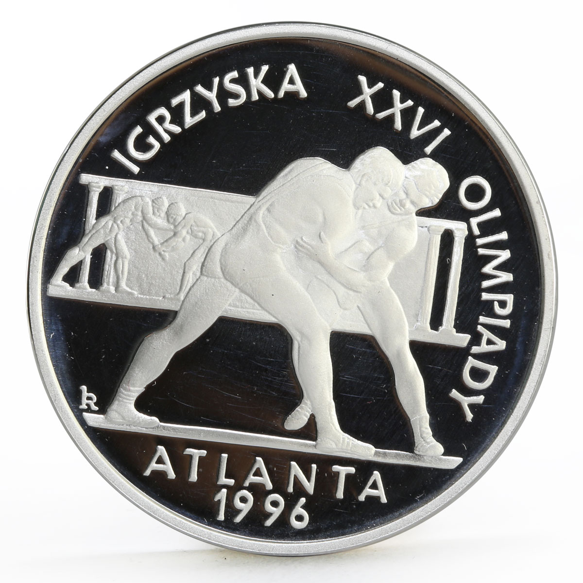 Poland 20 zlotych Atlanta Olympic Games series Wrestling proof silver coin 1995