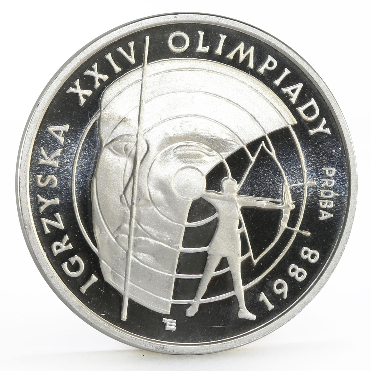 Poland 1000 zlotych Seoul Olympic Games Target Archery proba silver coin 1987
