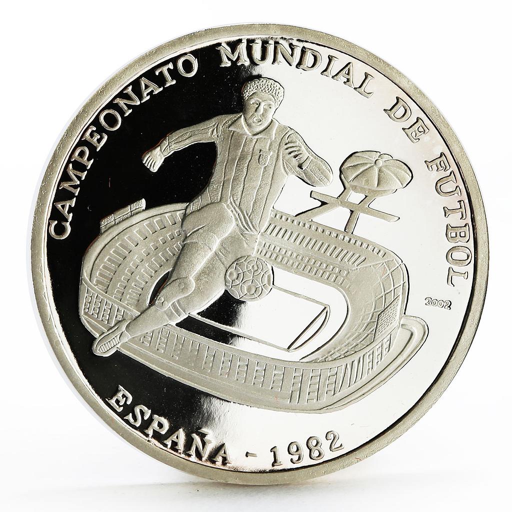 Saharawi 1000 pesetas FIFA World Cup Spain Football 1982 silver coin 2002
