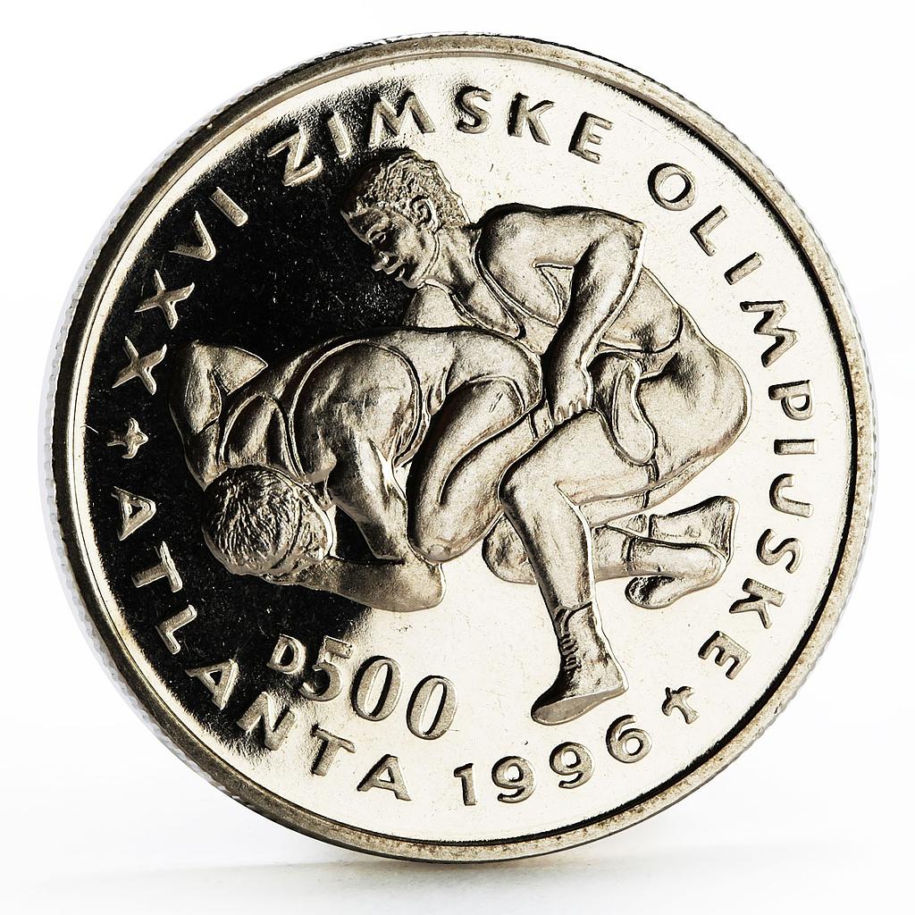 Bosnia and Herzegovina 500 dinara Atlanta Olympic Games Wrestlers CuNi coin 1996
