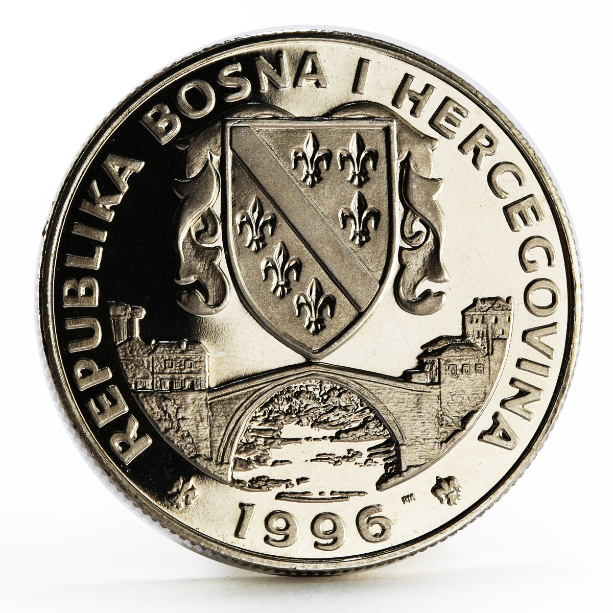 Bosnia and Herzegovina 500 dinara Atlanta Olympics Long Jumper nickel coin 1996