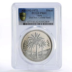 Iraq 1 dinar 25th Anniversary of Central Bank PR62 PCGS silver coin 1972