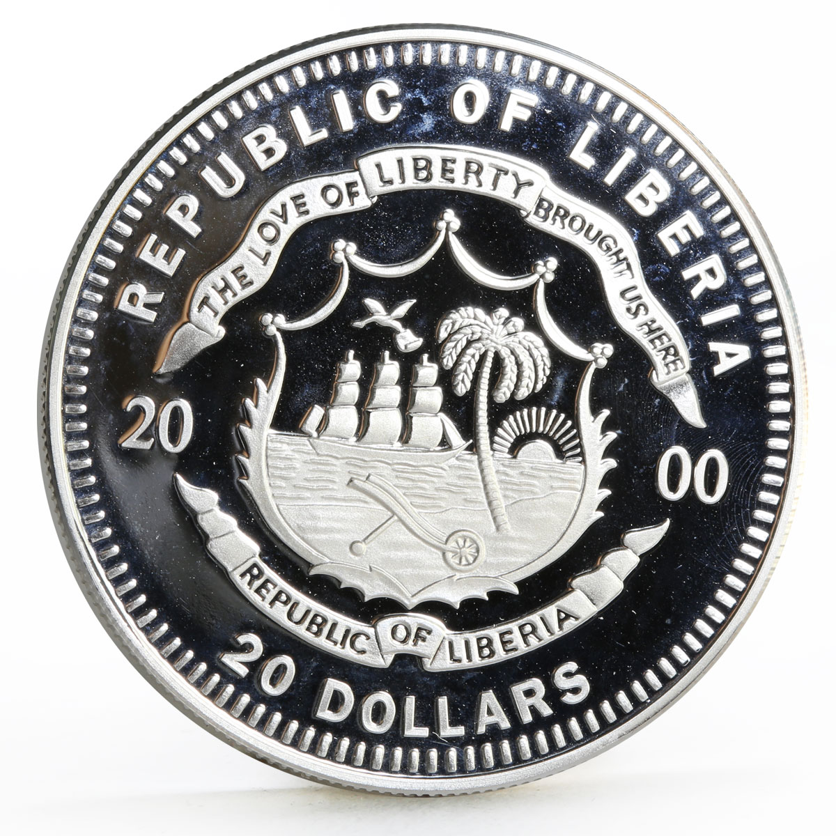 Liberia 20 dollars Sydney Olympic Games series Hurdling proof silver coin 2000
