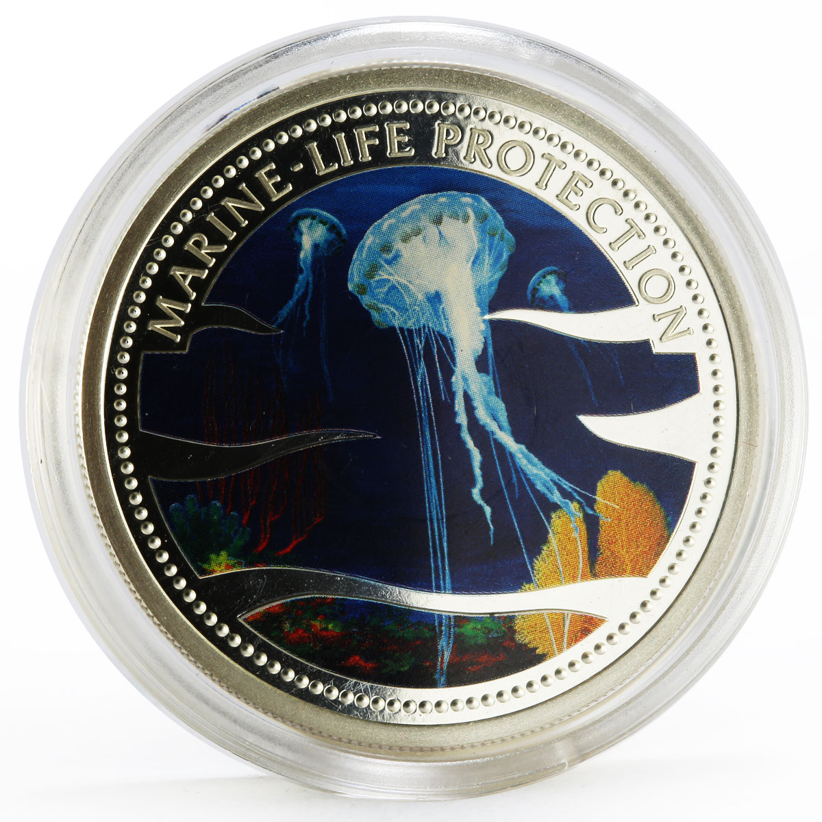 Palau 5 dollars Marine Life Protection series Sea Jellyfish silver coin 2002