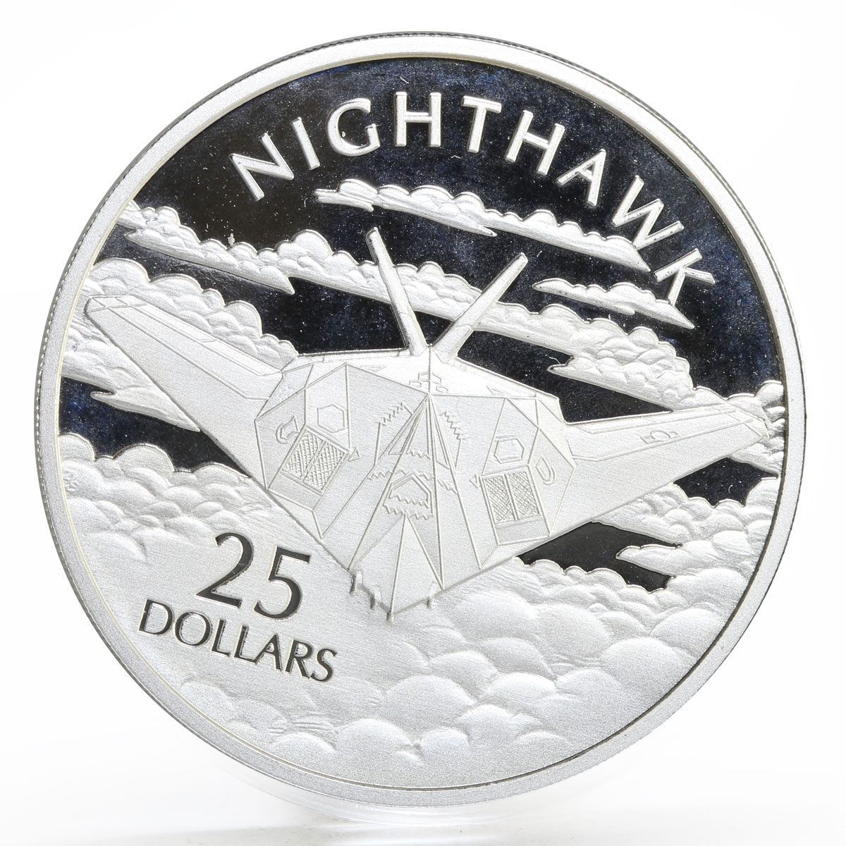 Solomon Islands 25 dollars Aircraft series F-117 Nighthawk silver coin 2003