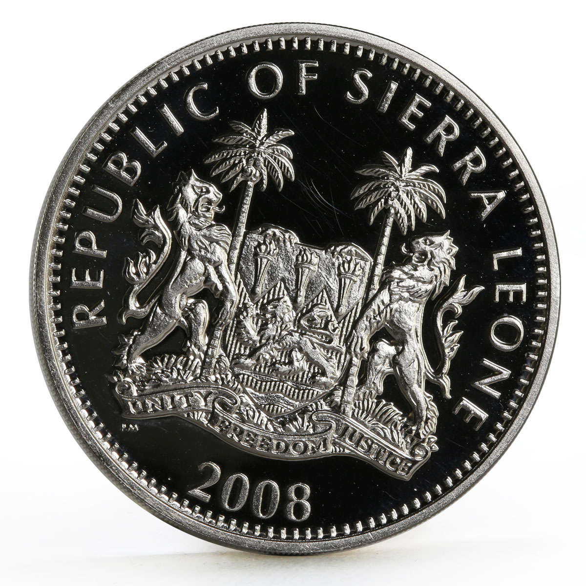 Sierra Leone 10 dollars Nocturnal Animals series Pygmy Hippo silver coin 2008