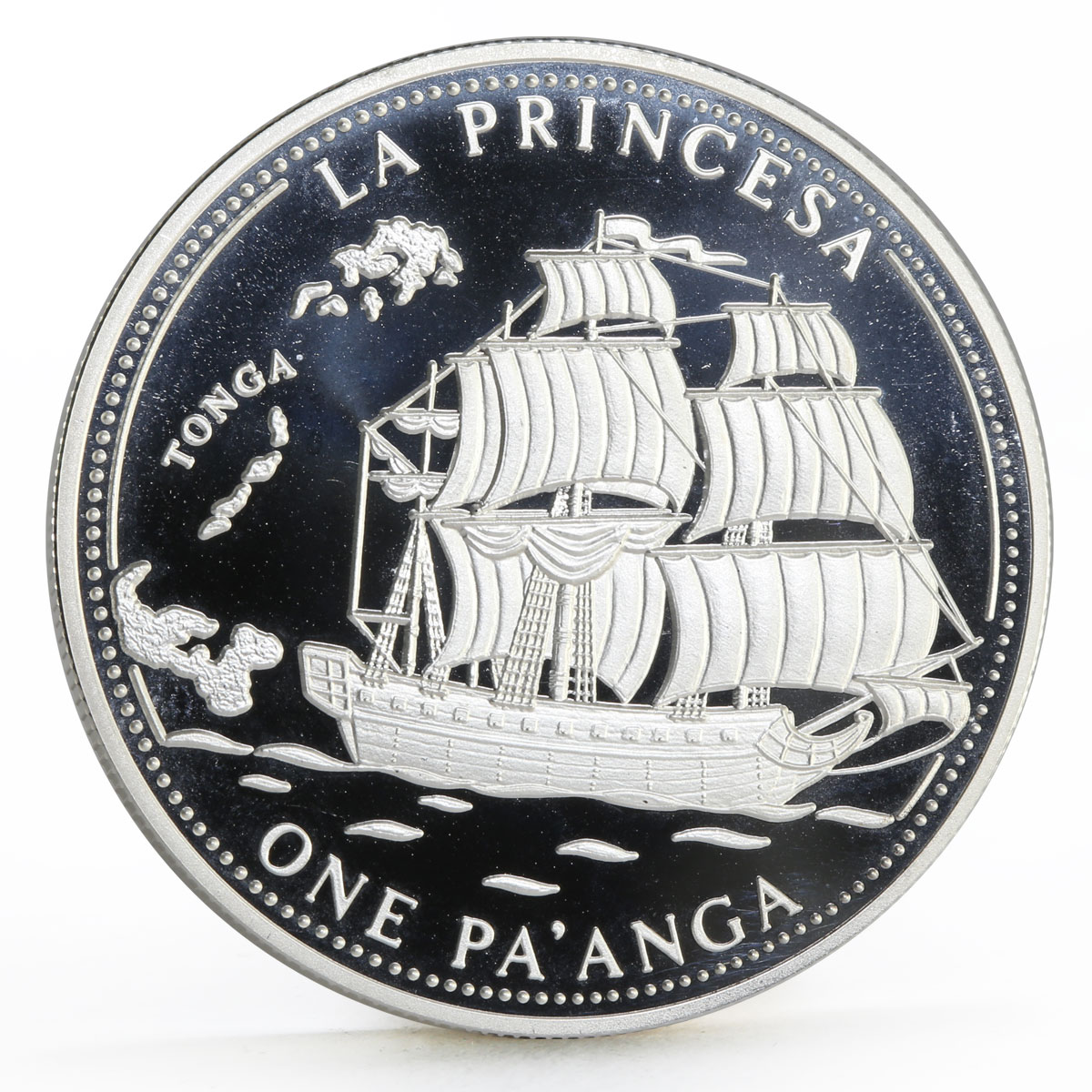 Tonga 1 paanga Sailing Ship La Princesa Princesse Ship proof silver coin 1993