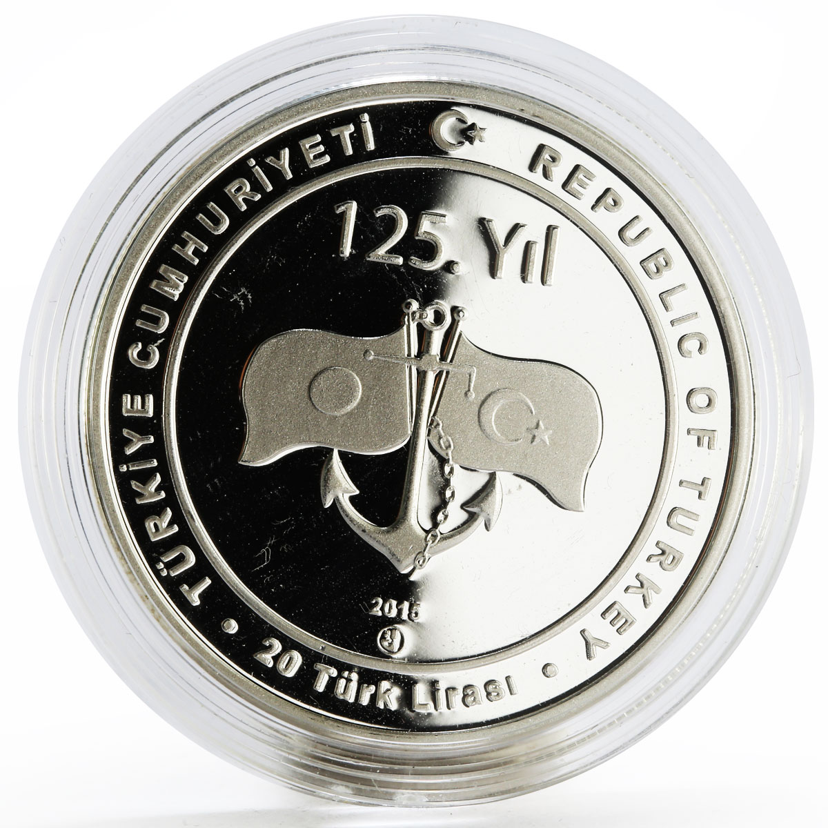 Turkey 20 lira 125th Anniversary of Ottoman Fregate Ertugrul silver coin 2015